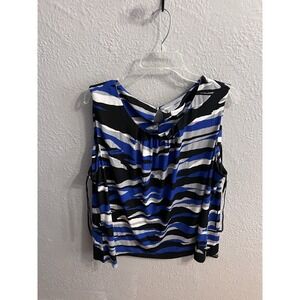 Calvin Klein Sleeveless Plus Size 3X Black Blue White Top Women‎